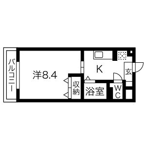 1K 間取り図