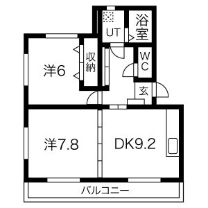 2DK 間取り図