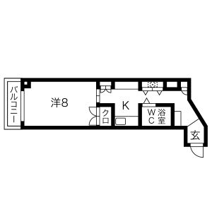 1K 間取り図
