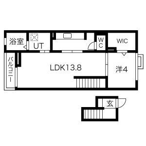 1LDK 間取り図