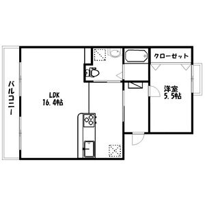1LDK 間取り図