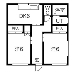 2DK 間取り図
