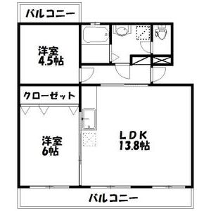 2LDK 間取り図