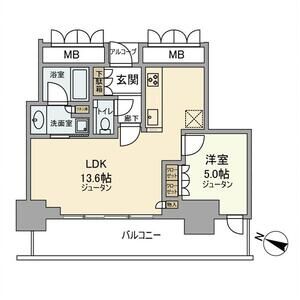 1LDK 間取り図