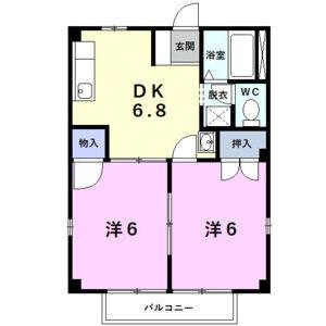 2DK 間取り図