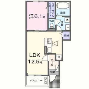 1LDK 間取り図
