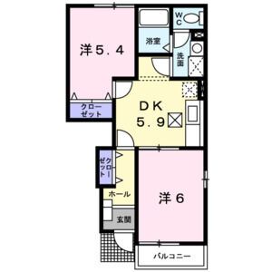 2DK 間取り図