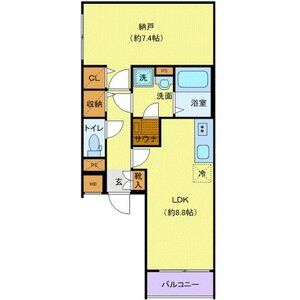 1LDK 間取り図