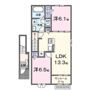 2LDK 間取り図