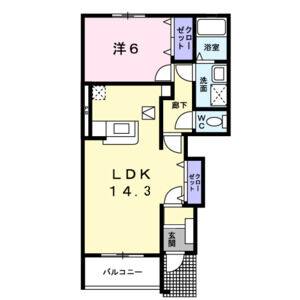 1LDK 間取り図