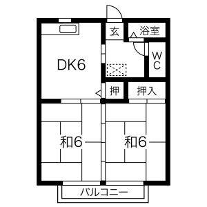 2DK 間取り図