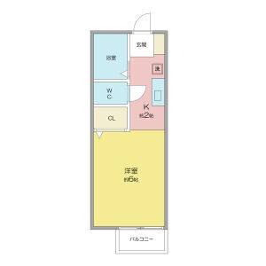 1K 間取り図