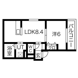 1LDK 間取り図