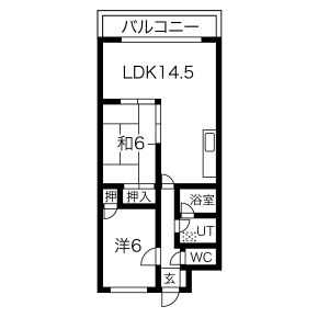 2LDK 間取り図