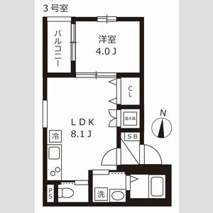 1LDK 間取り図