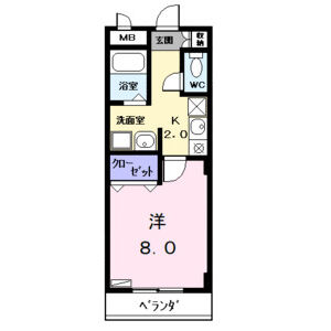 1K 間取り図