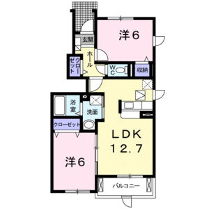 2LDK 間取り図