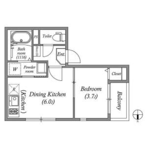 1DK 間取り図