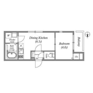 1DK 間取り図