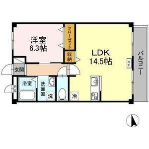 1LDK 間取り図
