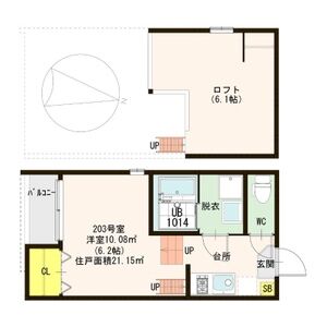 1K 間取り図
