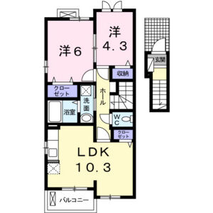 2LDK 間取り図