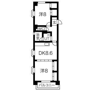 2DK 間取り図