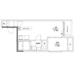 1LDK 間取り図