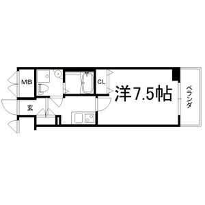 1K 間取り図
