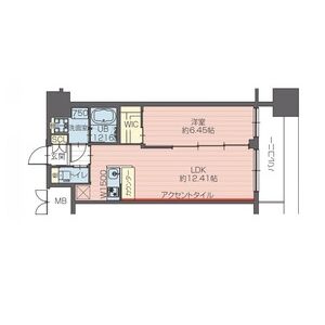 1LDK 間取り図