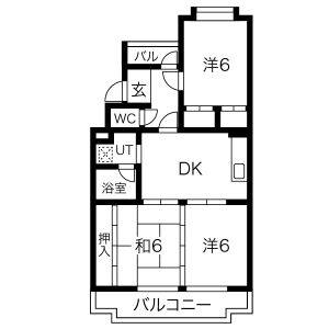 3DK 間取り図