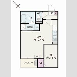 1LDK 間取り図