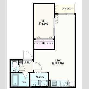 1LDK 間取り図