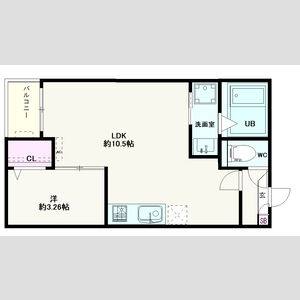 1LDK 間取り図