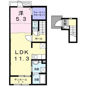 1LDK 間取り図