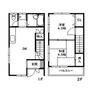 2DK 間取り図