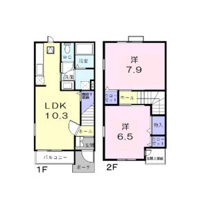 2LDK 間取り図