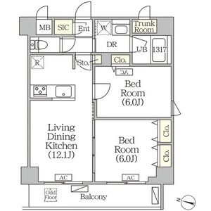 2LDK 間取り図