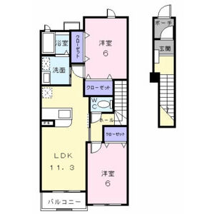 2LDK 間取り図