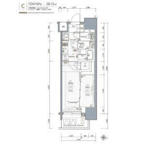 1DK 間取り図