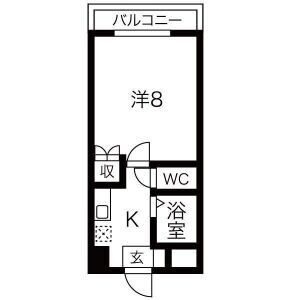 1K 間取り図