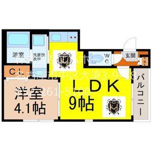 1LDK 間取り図