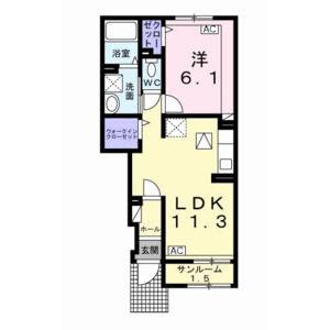 1LDK 間取り図