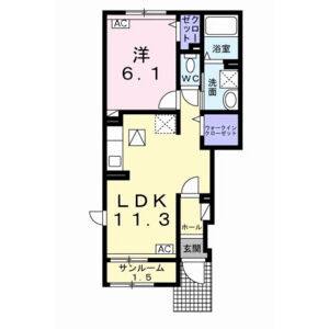 1LDK 間取り図