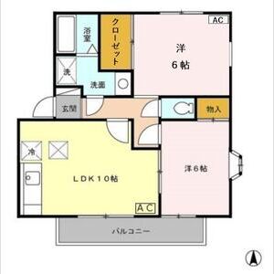 2LDK 間取り図