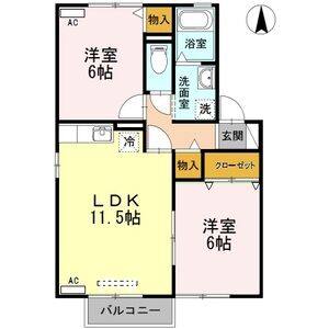 2LDK 間取り図