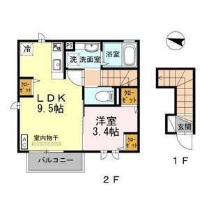 1LDK 間取り図