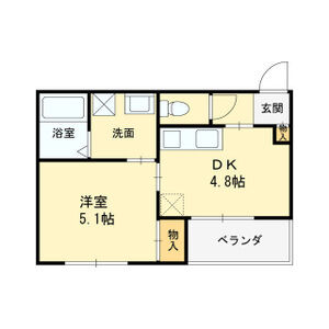 1DK 間取り図