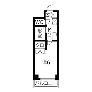1K 間取り図
