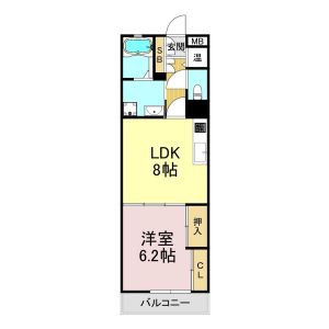 1LDK 間取り図